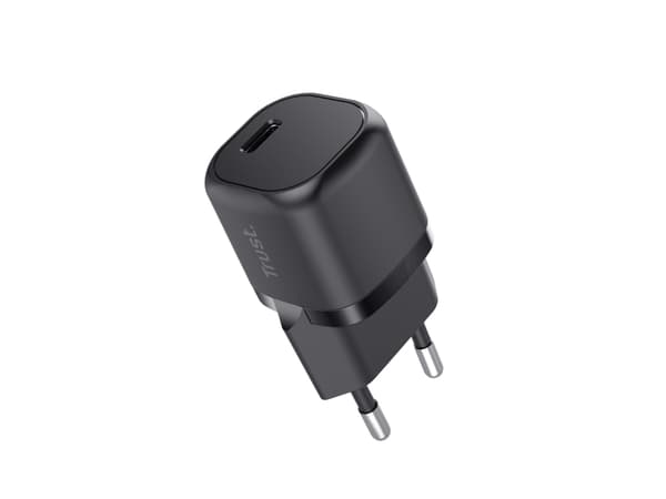 Trust Maxo - Virtalähde - erittäin pieni - 20 Watt - 3 A - Power Delivery 3.0 + PPS (24-nastainen USB-C) - kaapelissa: USB-C - musta