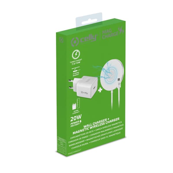 Celly Kit Wall Charger+Magnetic Wireless Charger MagSafe