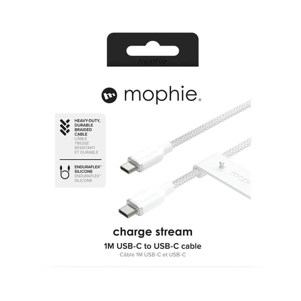 Mophie Kaapeli Chargestream USB-C to USB-C 1 m Valkoinen