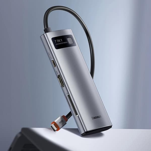 Baseus Hub 7in1 Metal Gleam - Grå