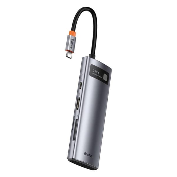 Baseus Hub 7in1 Metal Gleam - Grå