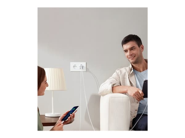 Anker PowerPort III - Strømadapter - 40 watt - 3 A - IQ 3.0 - 2 utgangskontakter (2 x USB-C) - hvit