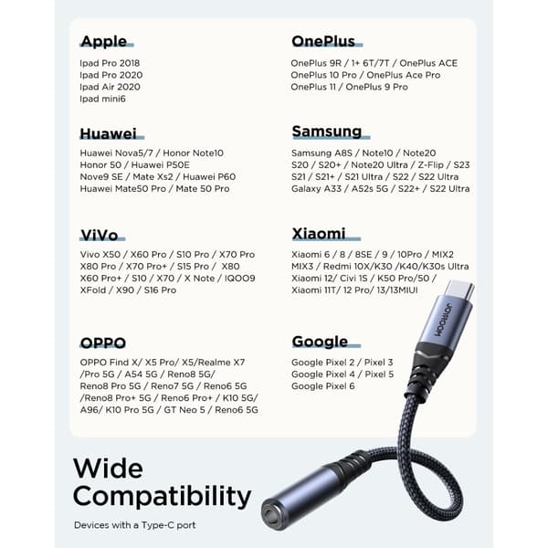 Joyroom Adapter Audio Transfer Series USB-C to 3.5mm