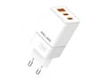 Miniatyrbilde 1 av 2: Beline lader 65W GaN 2xUSB-C+USB-A nettlader uten kabel Hvit