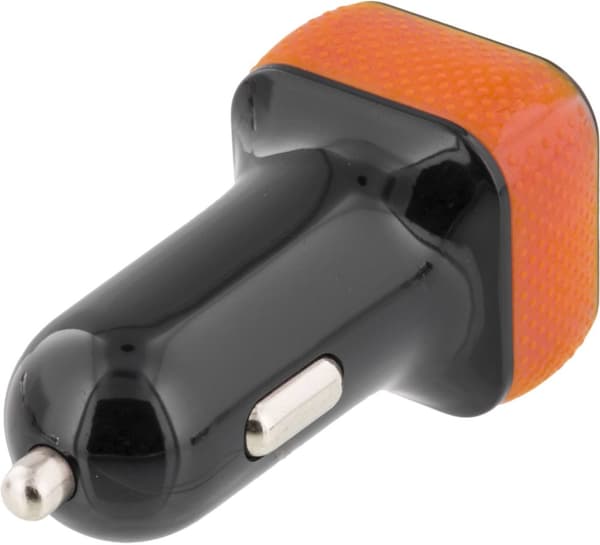 STREETZ billaddare, 2x USB-port, 12-18V till 5V 4,4A USB, svart/orange
