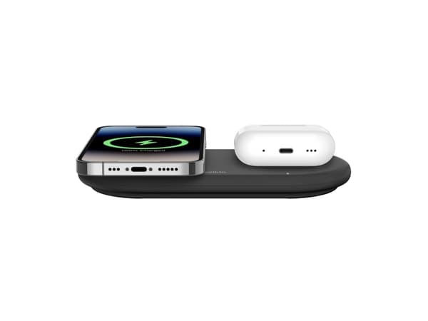 Belkin BoostCharge Pro 2-in-1 - Trådløs ladepute - magnetisk + AC-strømadapter - 15 watt - svart