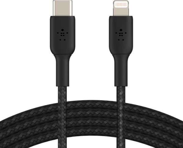 Belkin BOOST CHARGE™ Lightning - USB-C kabel flettet, 2 m, svart