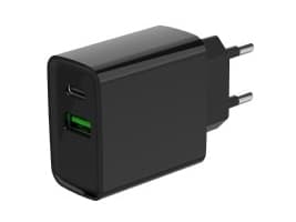 Gembird - Strømadapter - 20 watt - 3.4 A - QC 3.0, PD - 2 utgangskontakter (USB, 24 pin USB-C) - svart