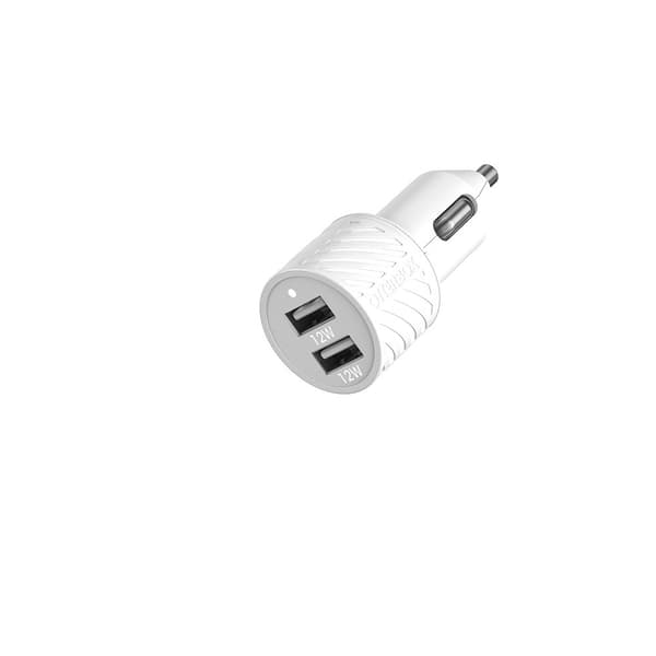 Otterbox Mobillader til bil Double Port USB-A 24W Hvit