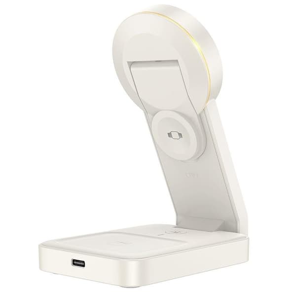 HOCO 3-in-1 Trådlös laddare iPhone - Apple Watch - Airpods - Vit