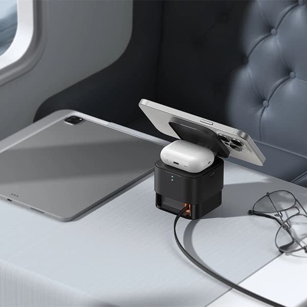 Baseus 2-in-1 Trådlös Laddare Magsafe USB-C - Svart