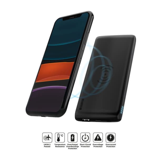 Champion Powerbank Langaton Laturi 10 000 mAh 12W Svart
