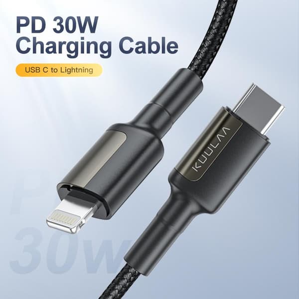 KUULAA USB-C till Lightning PD 30W Nylonkabel 1m