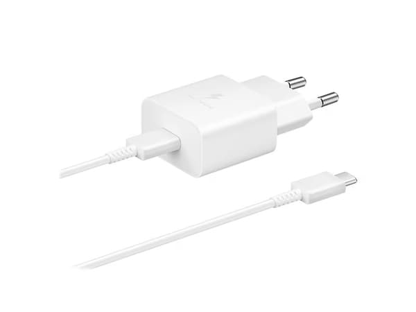 Samsung EP-T1510X USB-C 15W vegglader + 3A USB-C-kabel, hvit