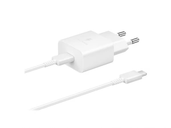 Samsung EP-T1510X USB-C 15W vegglader + 3A USB-C-kabel, hvit Hvit