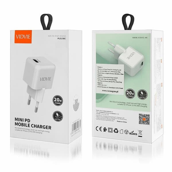 Mini Väggladdare USB-C PD 20W till iPhone - Samsung