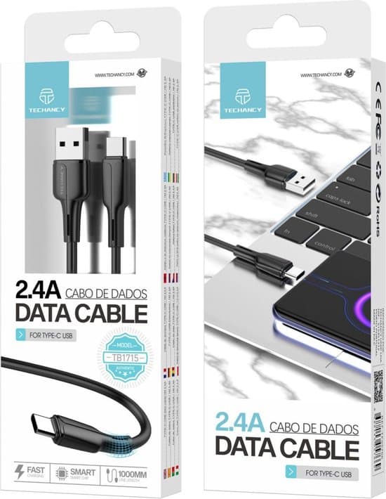 USB-C Laddkabel/1M/2.4A