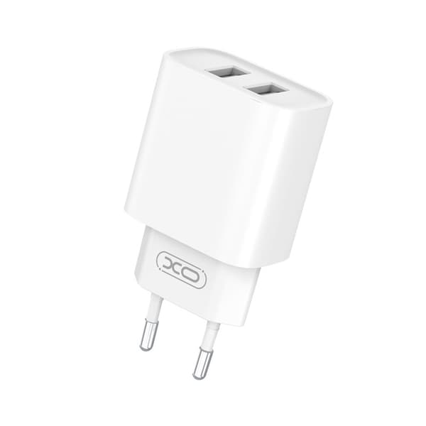 iPhone, Samsung Snabbladdning 2xUSB Väggladdare XO CE02C - Vit