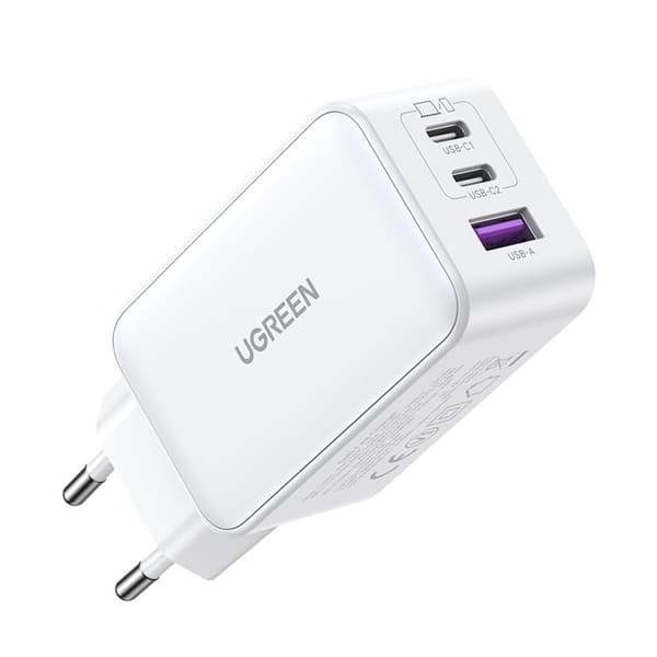 Ugreen GaN Väggladdare USB-/2x USB-C 65W Fast - Vit