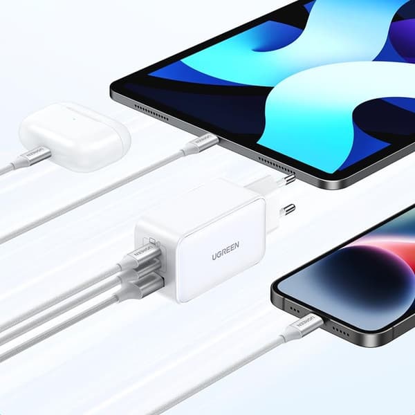 Ugreen GaN Väggladdare USB-/2x USB-C 65W Fast - Vit