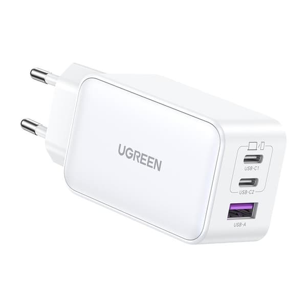 Ugreen GaN Väggladdare USB-/2x USB-C 65W Fast - Vit Vit