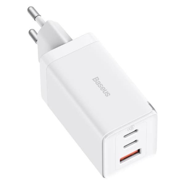 Baseus Väggladdare 65W USB/2xUSB-C USB-C Kabel 100W - Vit