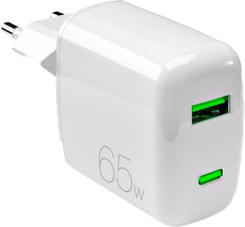Puro Väggladdare 65W USB-A Till USB-C - Vit