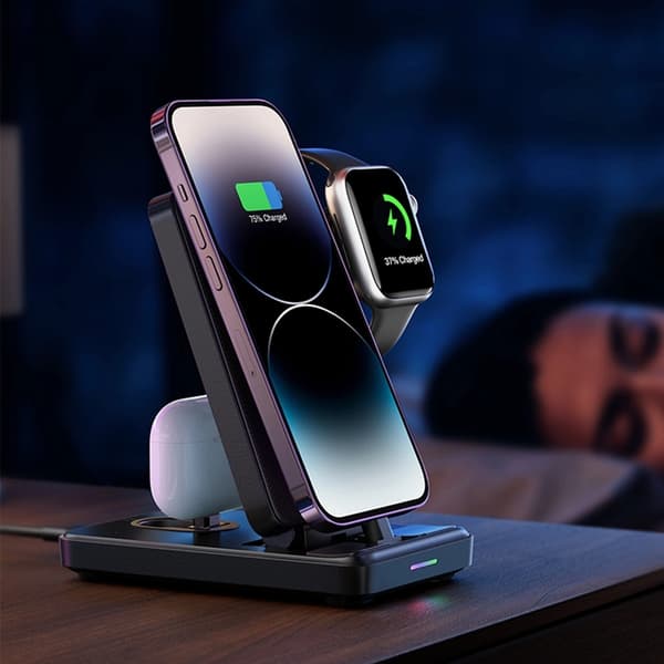 Joyroom 4-in-1 Trådlös Laddare iPhone, Apple Watch, Airpods