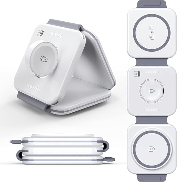 3in1 Magsafe Trådlös Resa Laddare - Vit