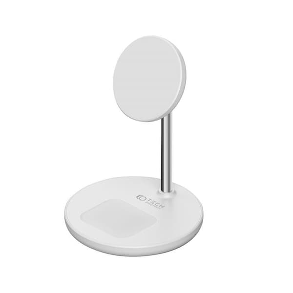 Tech-Protect 2-in-1 Trådlös Laddare Magsafe Magnetic 15W - Vit