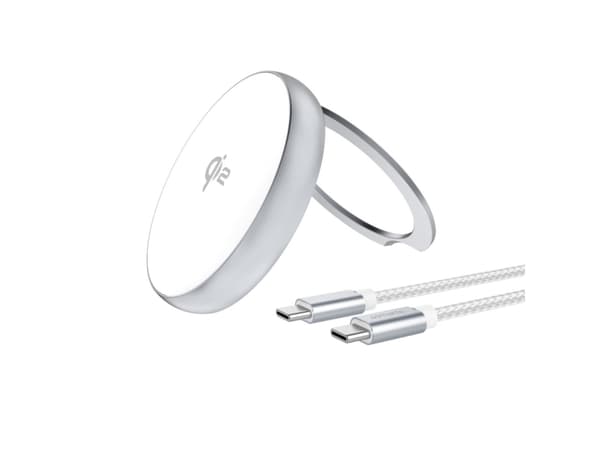 4smarts Qi2, Innendørs, USB, 5 V, Trådløs lading, 0,2 m, Sølv Sølv