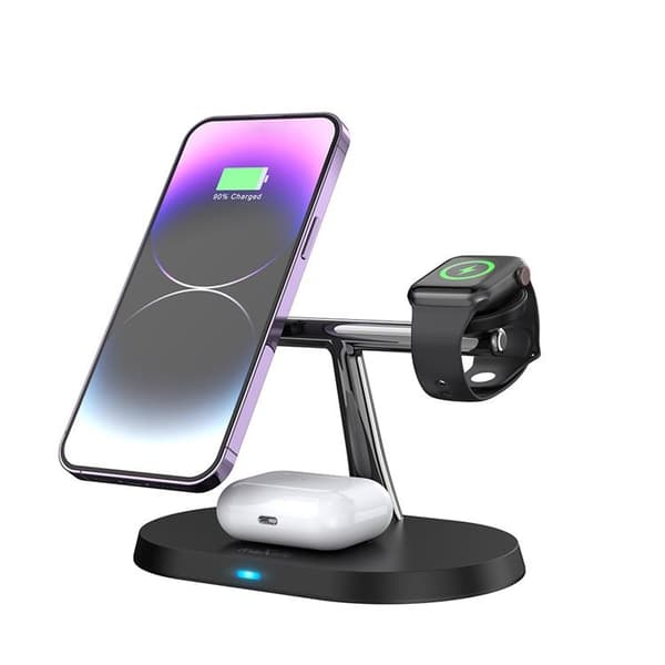Maxlife 3-in-1 Trådlös Laddare Magsafe iPhone, Apple Watch, AirPods - Svart