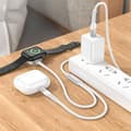 Miniatyrbild 4 av 5: Hoco 2-in-1 Trådlös laddare Apple Watch - Vit