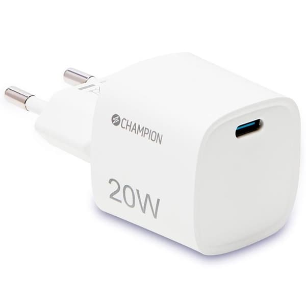 Champion Väggladdare USB-C 20W - Vit