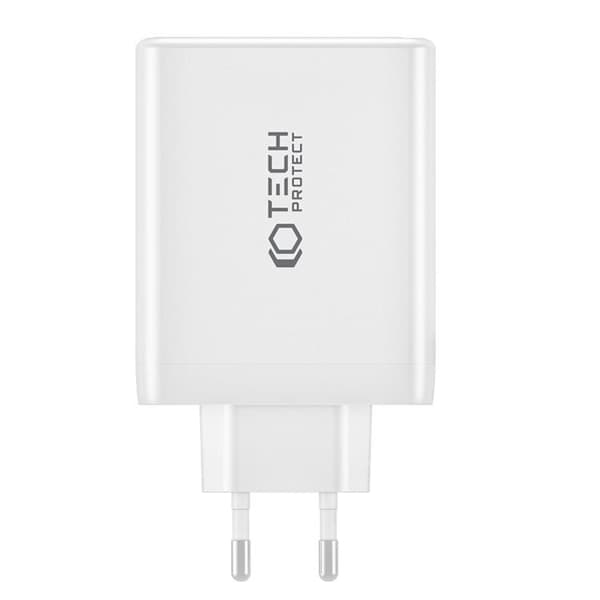 Tech-Protect 4-Port Väggladdare 3x USB-C/1x USB-A PD100W - Vit