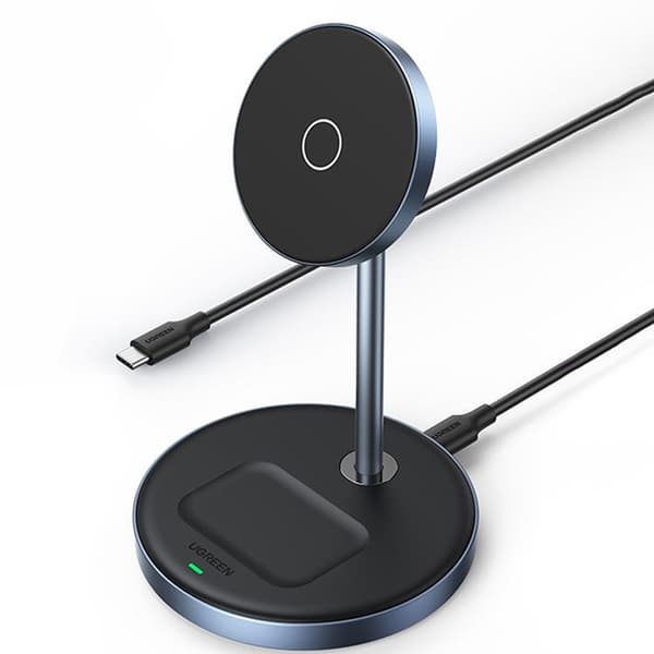 Ugreen 2-in-1 Trådlös Laddare Magsafe Qi - Svart