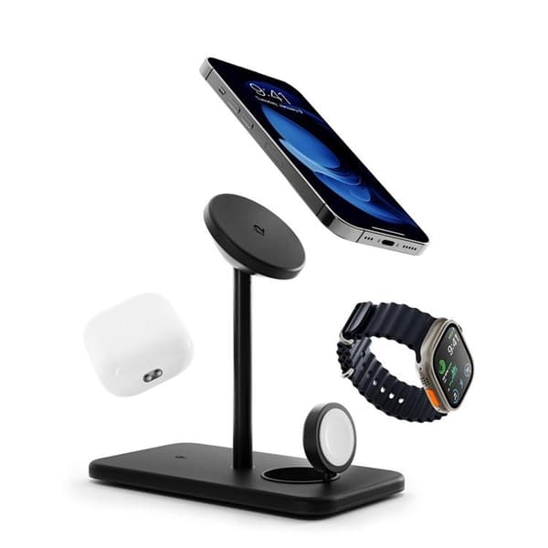 Twelve South 3-in-1 Trådlös Laddare Magsafe iPhone, Apple Watch, AirPods - Svart