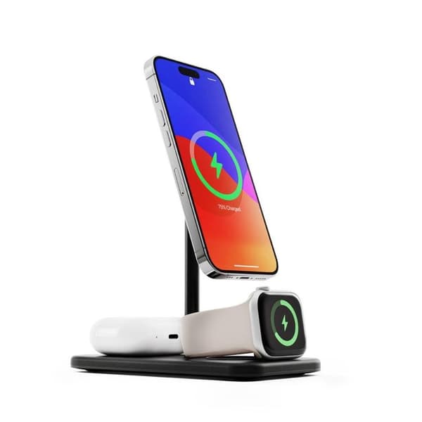Twelve South 3-in-1 Trådlös Laddare Magsafe iPhone, Apple Watch, AirPods - Svart