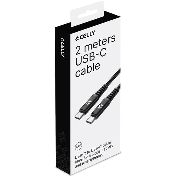 Celly Kaapeli USB-C/USB-C PD 100W 2m
