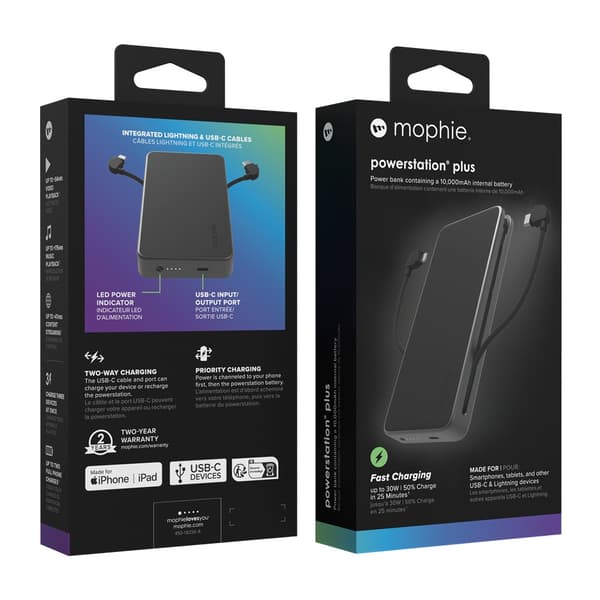 Mophie Powerbank Powerstation Plus 10 000 mAh Sort