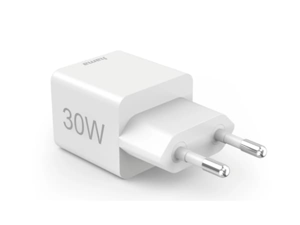 Hama - Strømadapter - 30 watt - 3 A - PD, QC 2.0, QC 3.0 - 2 utgangskontakter (USB-type A, 24 pin USB-C) - hvit
