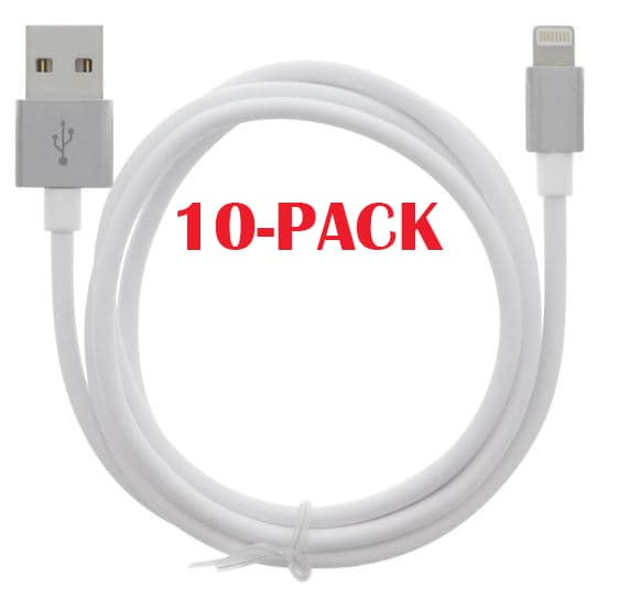 10-PACK Kabel USB-A - Lightning 2.4A, 1m, hvid