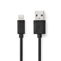 Miniatyrbillede 4 af 5: Nedis Lightning Kabel | USB 2.0 | Apple Lightning 8-pin | USB-A Han | 480 Mbps | Nikkelplateret | 1.00 m | Runde | PVC | Sort | Label