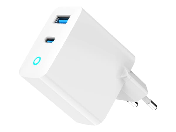GEMBIRD GEMBIRD GaN 2-porttinen USB-pikalaturi 65W USB Type-C + USB-A LED valkoinen