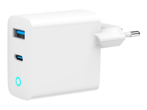 GEMBIRD GEMBIRD GaN 2-porttinen USB-pikalaturi 65W USB Type-C + USB-A LED valkoinen