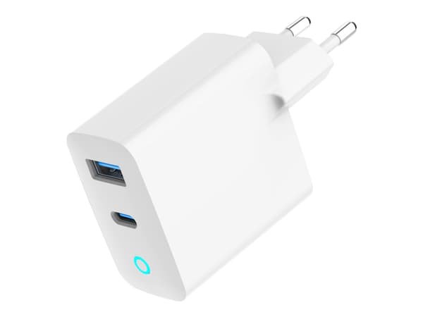 GEMBIRD GEMBIRD GaN 2-porttinen USB-pikalaturi 65W USB Type-C + USB-A LED valkoinen