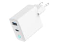 Pikkukuva 2 / 5: GEMBIRD GEMBIRD GaN 2-porttinen USB-pikalaturi 65W USB Type-C + USB-A LED valkoinen
