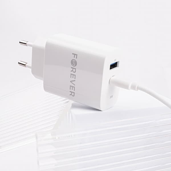 Snabbladdare för iPhone / Samsung 30W PD USB-C, USB Väggladdare