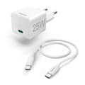 Miniatyrbillede 2 af 4: Hama Oplader USB-C med USB-C Kabel PD 25W 1,5 m Kabel Hvid