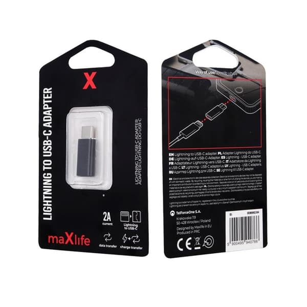 Maxlife Lightning till USB-C Adapter